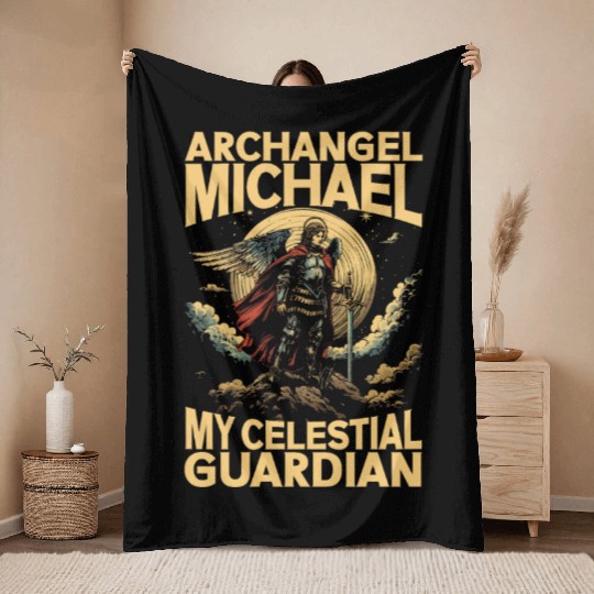 Archangel Michael Catholic Christianity Angel Throw Blankets