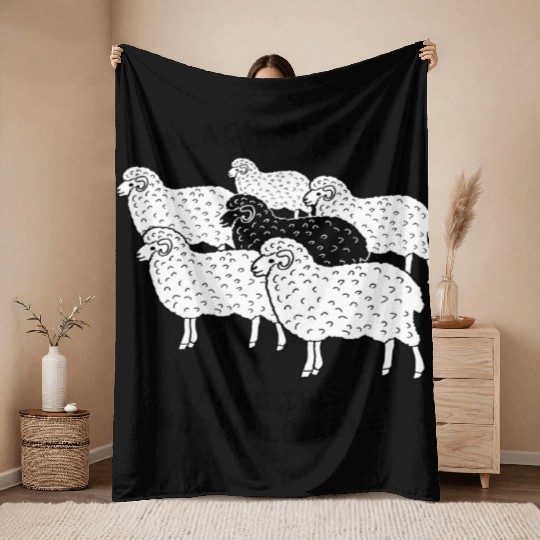 Black sheep make this world livable Throw Blankets
