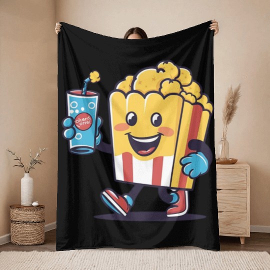 Popcorn and Soda: Moments of Joy Throw Blankets