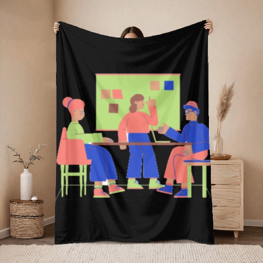 Flat Clean Casual Work & Company Life Throw Blankets