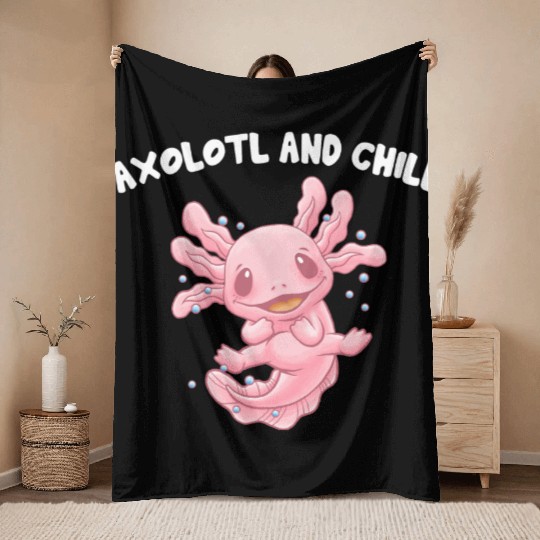 Chill Animal Meme Salamander Animal Pun Throw Blankets