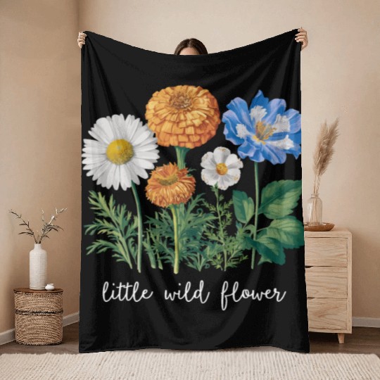 Little Wildflower Throw Blankets
