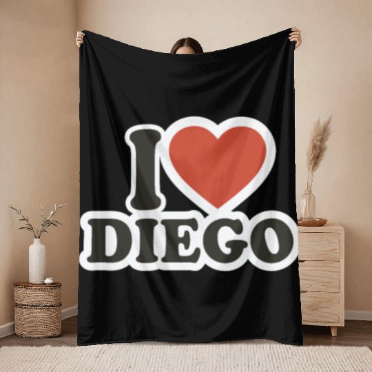I LOVE Throw Blankets Boyfriend gift idea I LOVE Diego
