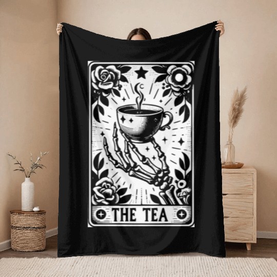 The Tea Tarot Card Throw Blankets