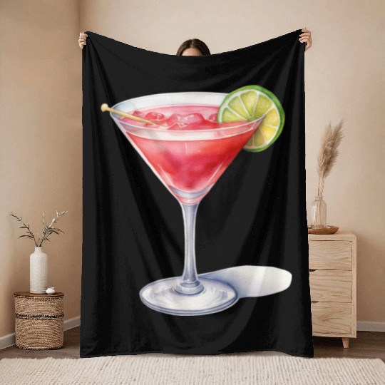 Martini Cocktail Throw Blankets
