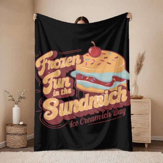 Ice Cream Sandwich Throw Blankets
