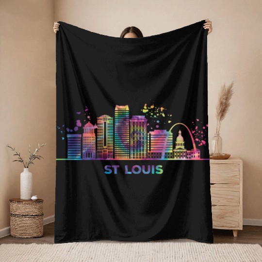 St Louisian Skyline St Louis Throw Blankets