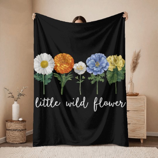 Little Wildflower Throw Blankets