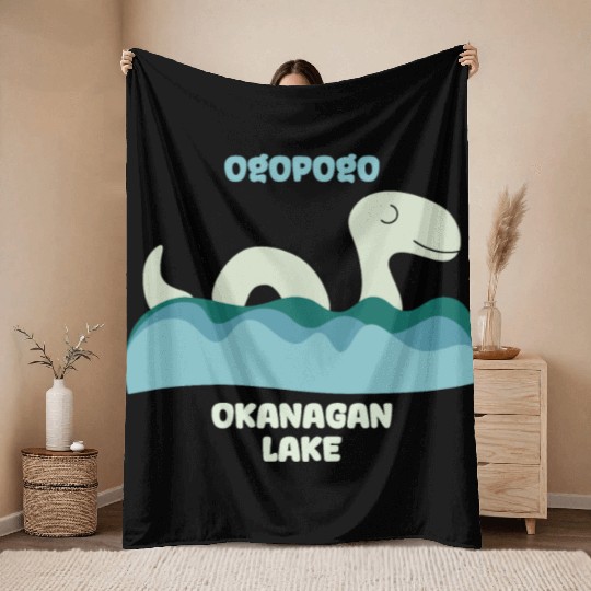 Ogopogo Okanagan Lake Monster Cryptid Throw Blankets