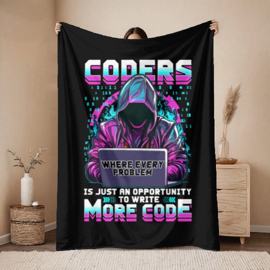 Coders Design for Computer Engineer Software Devel Throw Blankets