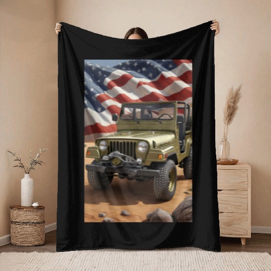 Jeep US Throw Blankets
