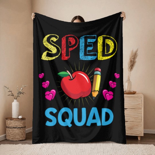 Sped Teacher special education teacher quad Throw Blankets