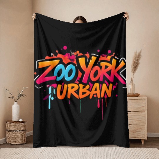 Zoo York Urban Graffiti Street Art Throw Blankets