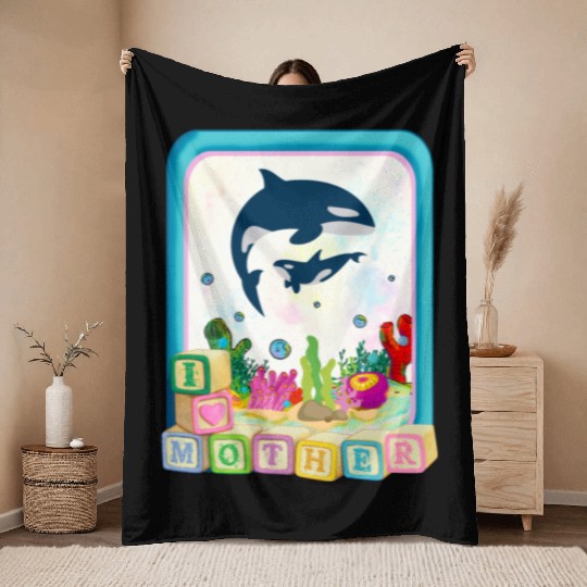 I Love My Mother , Cute Design Throw Blankets