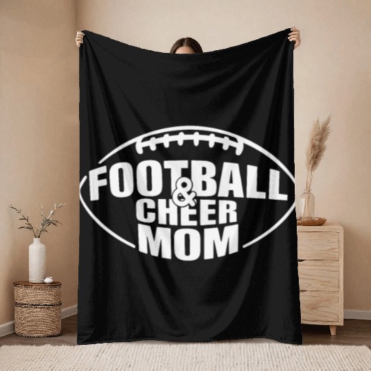 Football & Cheer Mom - Proud Support for Your Kids Throw Blankets
