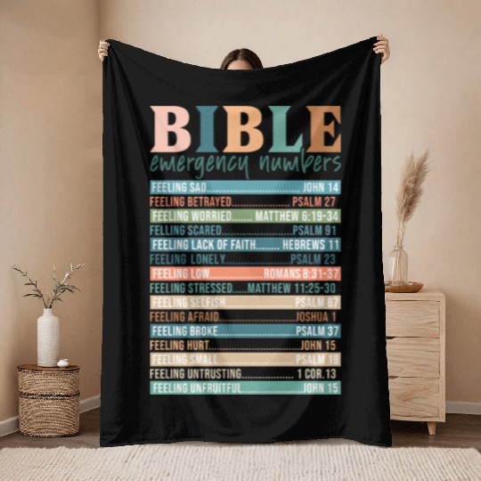 Bible Emergency Numbers Throw Blankets
