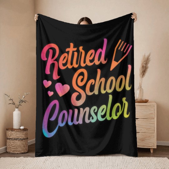 School Counselor Retired Throw Blankets