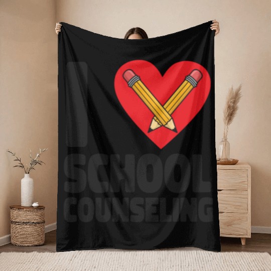 School Counselor Heart I (Heart) Throw Blankets