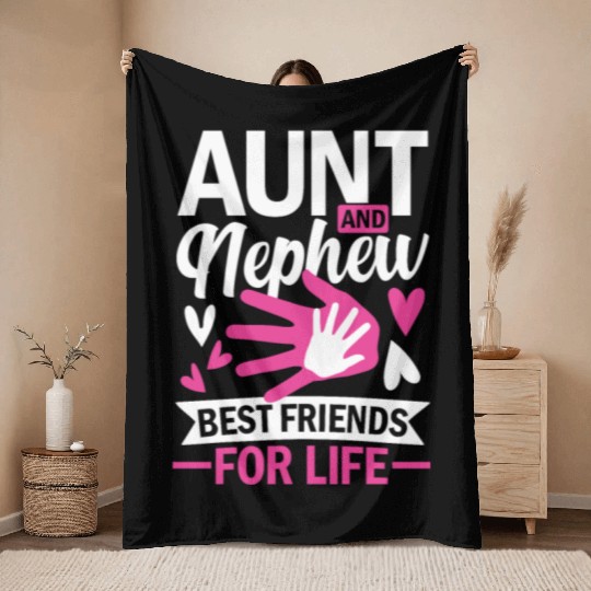 aunt and nephew best friends for life Throw Blankets