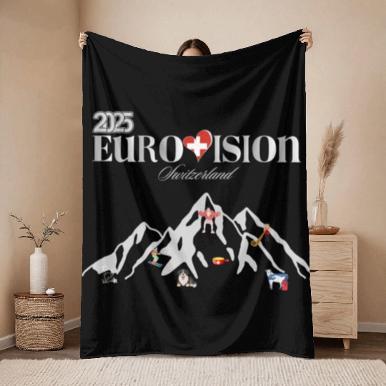eurovision song contest 2025 Switzerland Throw Blankets