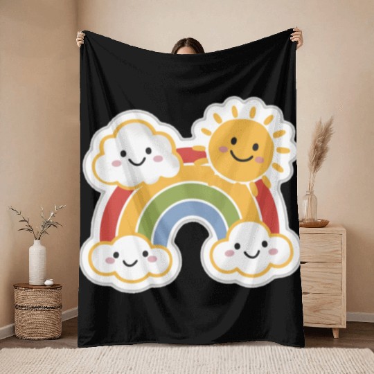 Rainbow Bright Throw Blankets