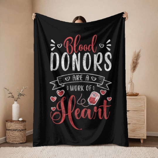 Blood Donation People Thank You Throw Blankets
