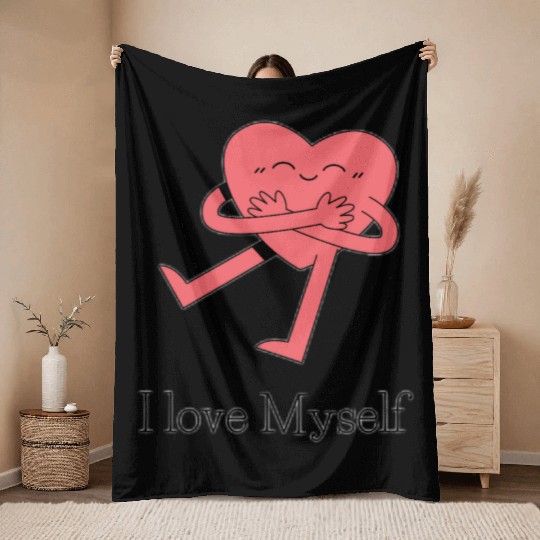 I love myself Throw Blankets