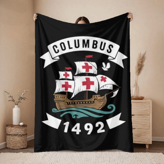 Columbus Day Christopher Columbus Italian American Throw Blankets