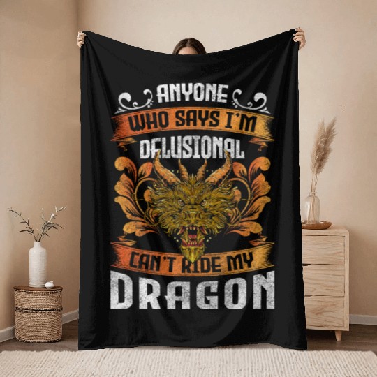 Dragon Mythical Creatures Middle Ages Culture Throw Blankets