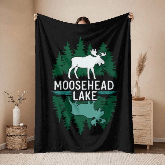 Moosehead Lake Maine. Throw Blankets