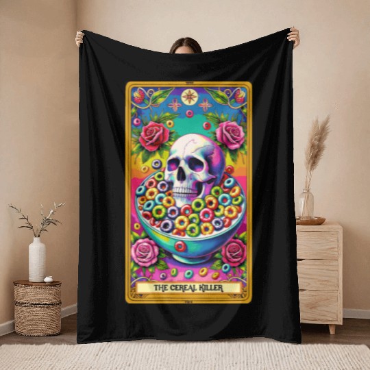 The Cereal Killer Tarot Throw Blankets