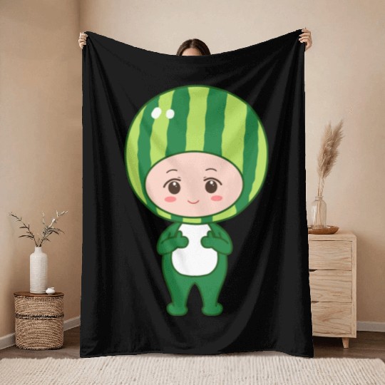 back to school watermelon Throw Blankets