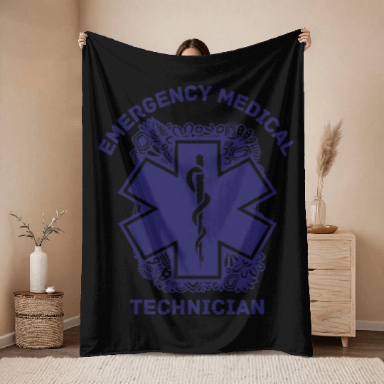 Emergency Medical Technician EMT Throw Blankets