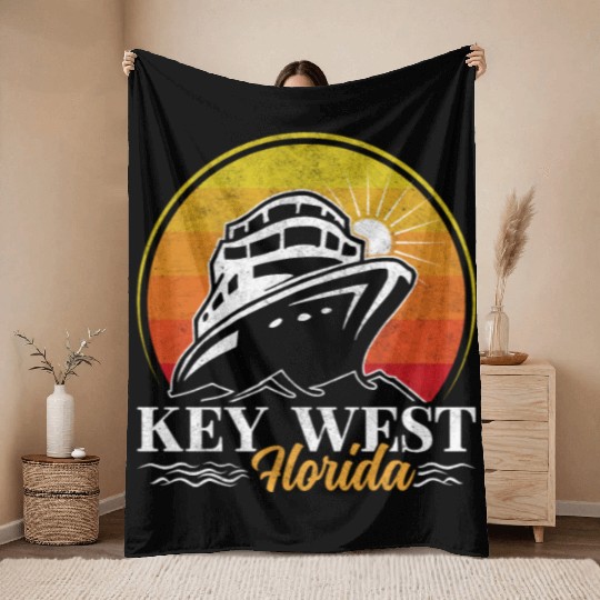 KEY-WEST FLORDIA Sailing West Keys Sailing Outfit Throw Blankets