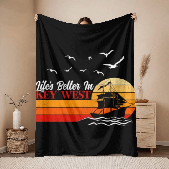 KEY-WEST FLORDIA Sailing West Keys Sailing Outfit Throw Blankets