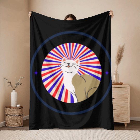 Childless cat lady. no regrets Throw Blankets