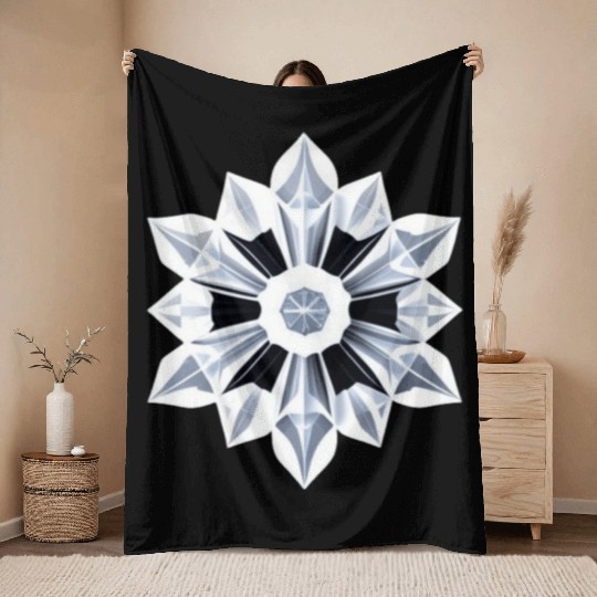 Ice Crystal Throw Blankets