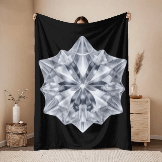 Ice Crystal Throw Blankets