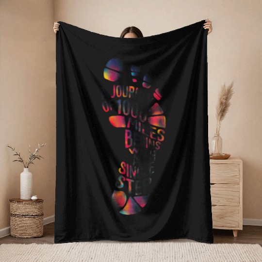 Walking Walk Footprint Miles Step Running Women Throw Blankets