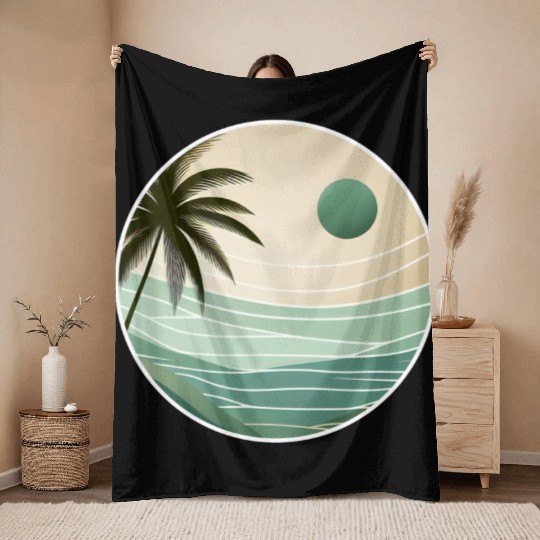 Tropical Sunset Serenity Throw Blankets