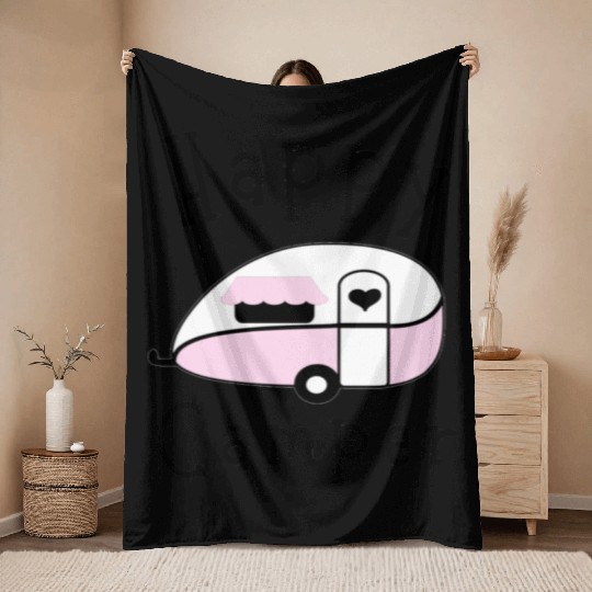 Happy Camper - Camping Throw Blankets