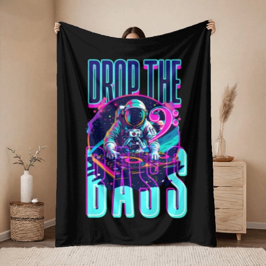 EDM Festival Drop The Bass Throw Blankets
