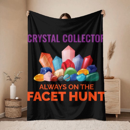 Crystal Collecting Rock Hunting Mineral Collector Throw Blankets