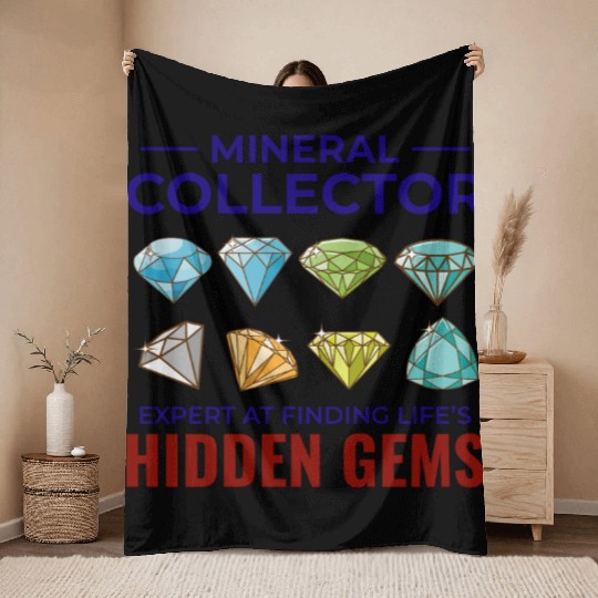 Crystal Collecting Rock Hunting Mineral Collector Throw Blankets
