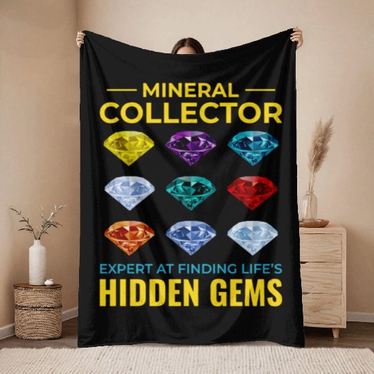Crystal Collecting Rock Hunting Mineral Collector Throw Blankets