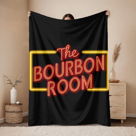 Vintage The Bourbon Room Bar and Music Venue Throw Blankets