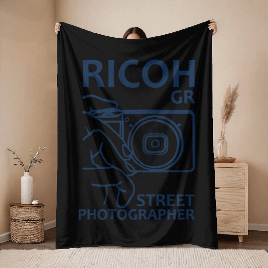 Ricoh GR Street Photographer Throw Blankets
