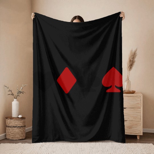 playing card lovers Throw Blankets