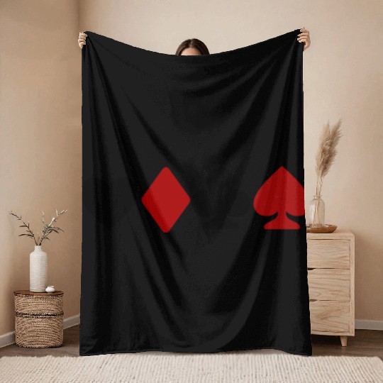 playing card lovers Throw Blankets
