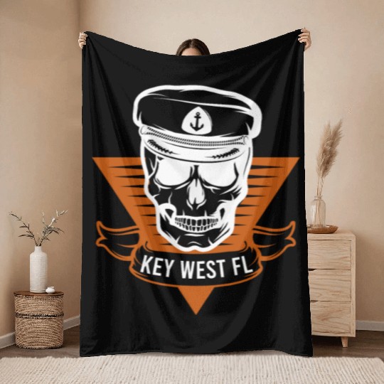 Sunshine-State KEY-WEST, FL Coastal Sailing Throw Blankets